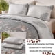 thumbnail image 4 of Juego de edredón WONGS BEDDING con estampado floral marrón, tamaño queen size, 3 piezas, 4 of 6