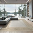 thumbnail image 2 of ODIKA 8'x10' Washable Area Rug Dining Minimalist Abstract Geometric Border Frame Ivory Beige for Living Room, Under Sectional, Family , Durable, Non-Slip, 2 of 7