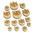 thumbnail image 1 of Husky Dog Face Curious Wood Mini Charms Shapes DIY Craft Jewelry - With Hole - 25mm (7pcs), 1 of 7