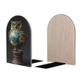 thumbnail image 2 of Susaid Owl Globe Sculpture Print Wooden Bookends Decorative Book Ends for Shelves Heavy Books Holder Organizer Non-Slip Desk Book End for Kids Room Office School 1 Pairs, 2 of 8