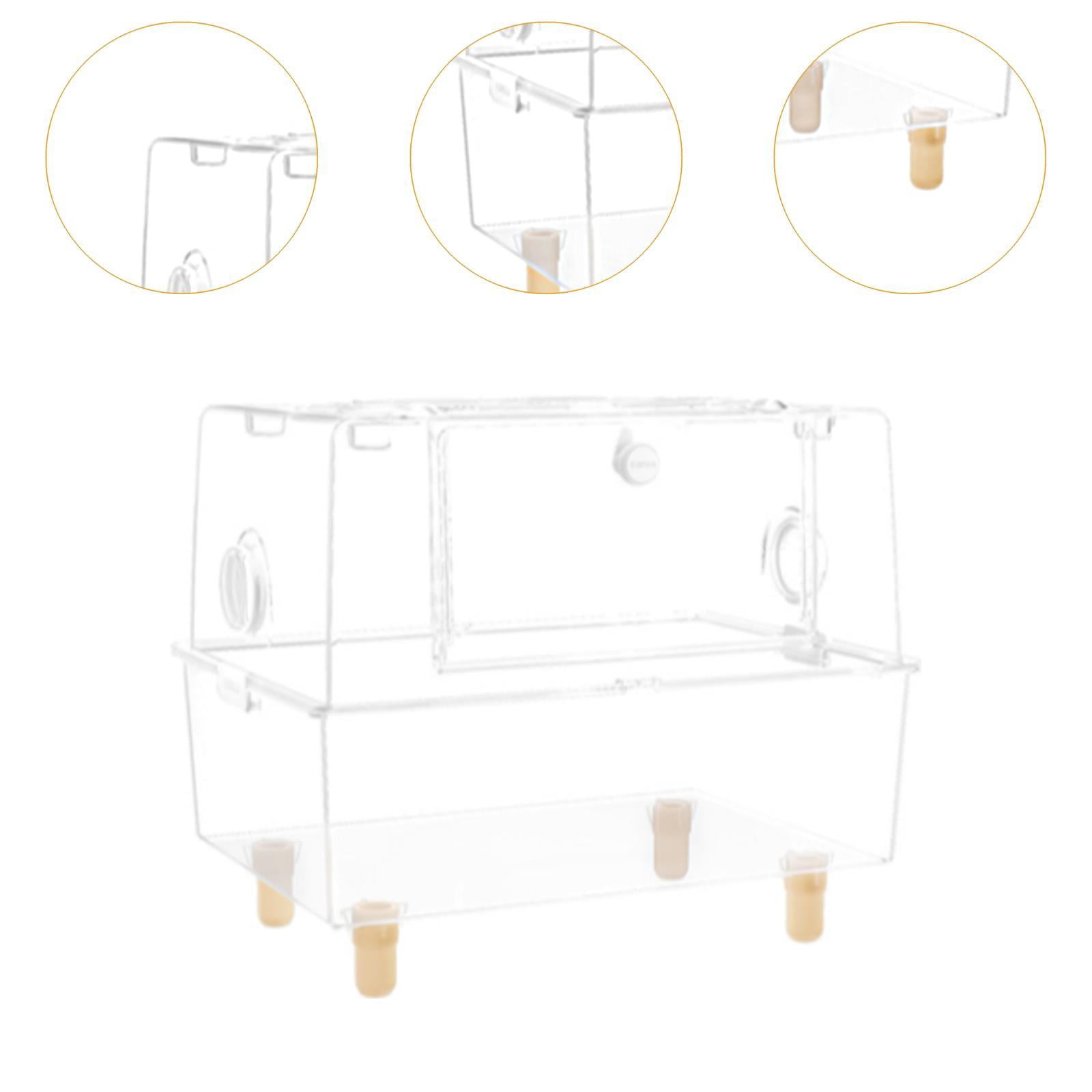 Serenable Clear Hamster Cage Hamster House Small Pets Habitat Small Animal Cage Clear Hamster Habitat Box for Sugar Glider Mice Gerbils