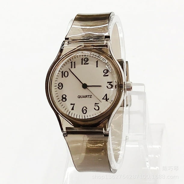 Gran oferta de relojes para niños, reloj transparente de gelatina para niños con Color caramelo, bonito reloj de plástico de cuarzo para estudiantes de goma, regalos