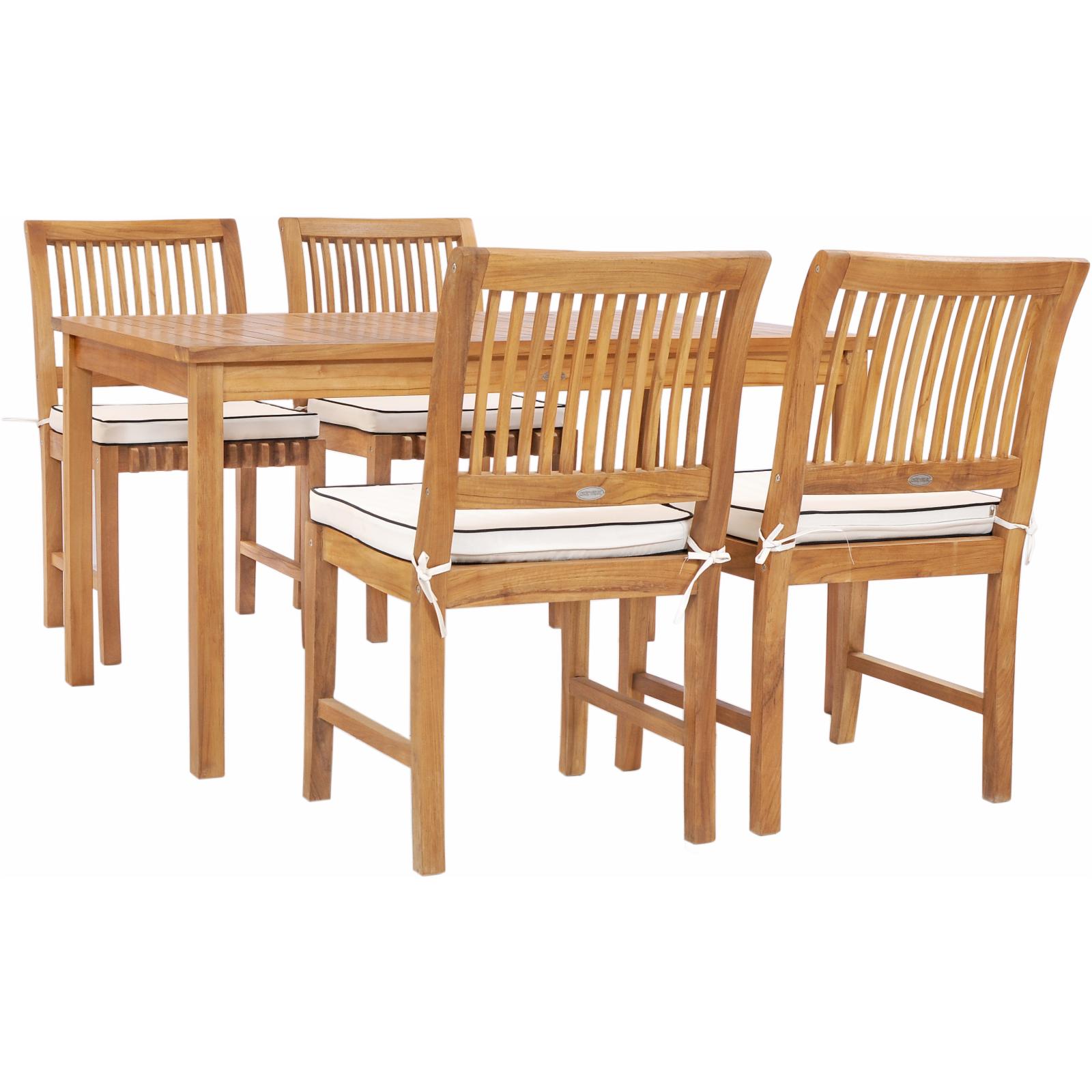 Chic Teak Bermuda 5 Piece Teak Wood Patio Dining Set with Side Chairs - image 1 of 5