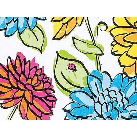 Pack of 1, Vibrant Floral 24" x 417' Gift Wrap Counter Roll For Feminine, Birthday, Mother's Day
