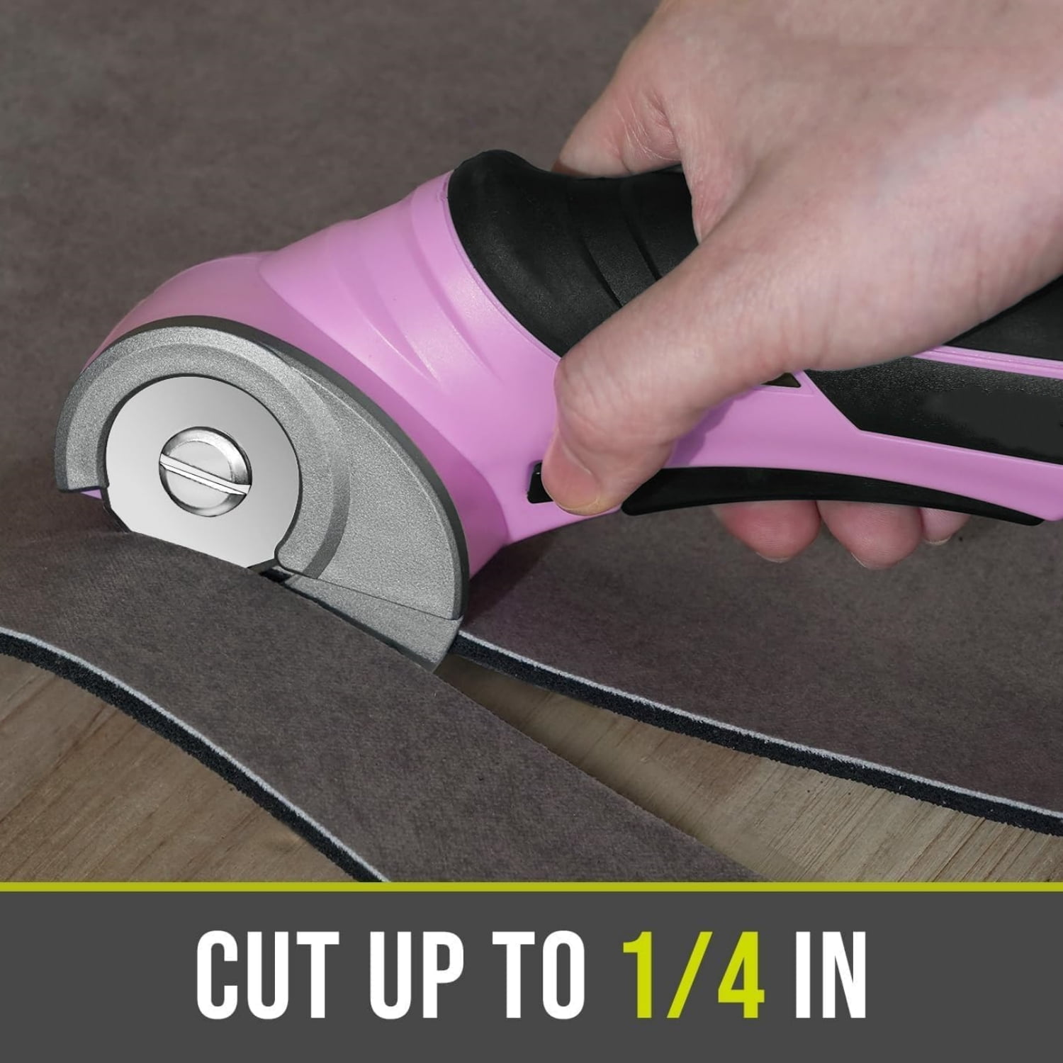 Cordless Electric Scissors, 4V Mini Cardboard Cutter, Carpet Cutter, Box Cutter W/a Self-sharpening Blade, Rotary Cutter for Cardboard, Plastic, Leather, and Packages (Pink)