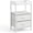 White, variant on Senfot Nightstand with 2 Fabric Drawers, 3-Tier Bedside Storage Table for Small Spaces Black