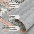 thumbnail image 5 of Hasoo Area Rug 9' x 12' Vintage Distressed Medallion Floral Area Rug for Living Room Washable Soft Indoor Floor Carpet, Orange, 5 of 7