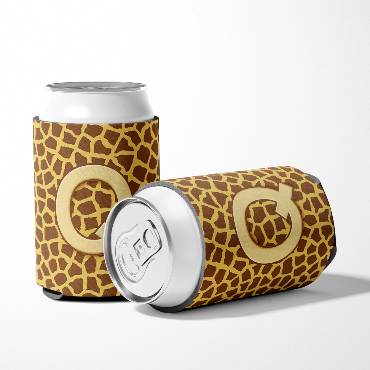 Letter Q Initial Monogram - Giraffe Can or Bottle Hugger