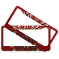 thumbnail image 2 of Silver Utensils And Forks On Red License Plate Frame 2 PCS Modern Creative Standard Car Tag Cover Holder for Women Men Auto Decoration Hardware 2 Holes Metal License Plate Cover, 2 of 6