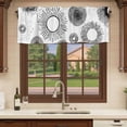 thumbnail image 6 of Geometric Black Curtain Valances for Windows, Kitchen Valance Window Treatments Panel 2 Pack, Abstract Grey White Boho Circle Dot Rod Pocket Short Curtains for Bathroom Bedroom 60 x 18 Inch, 6 of 8
