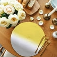 thumbnail image 2 of Yellow White Grey Ombre Round 13 Inch Placemats Set of 2, Modern Abstract Aesthetics HeatResistant Non Slip Place Mats for Dining Table, Wipeable Braided Kitchen Table Mats for Housewarming, 2 of 9