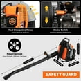 thumbnail image 6 of Floseru Backpack Leaf Blower, 2 Stroke Engine 665 CFM Air Volume Tank Leaf Blower 63CC Gas Powered Blowers Snow Blower for Lawn Care Road Cleaning, 6 of 9