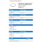 Exhaust Gasket - Compatible with 1991 - 1996, 1999 - 2002 INFINITI G20 Base 1992 1993 1994 1995 2000 2001