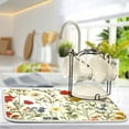 thumbnail image 5 of Yayeee Dish Drying Mat for Kitchen Counter 16"x18" Microfiber Absorbent Pad, Beige Floral, 5 of 7