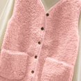 thumbnail image 4 of Baqcunre Womens Fall / Winter Sleeveless Button Cardigan Vest Lamb's Wool Warm Casual Cotton Vest with Pockets, 1PC Vest Red XL, 4 of 7
