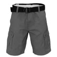 thumbnail image 1 of TRINITY Men's Belted Cargo Shorts (Slate Gray, 34), 1 of 1
