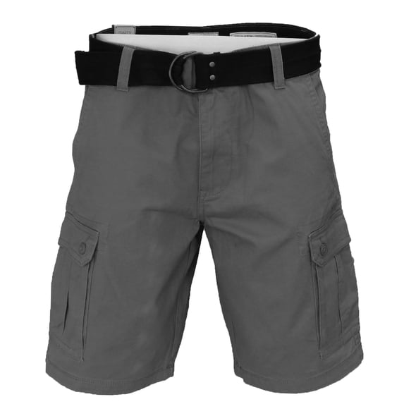 TRINITY Men's Belted Cargo Shorts (Slate Gray, 34)