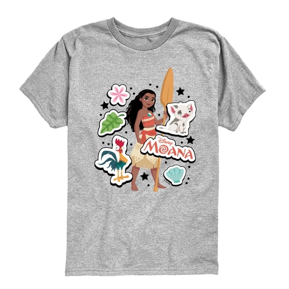 Moana - Stickers - Youth Boys Short Sleeve Graphic T-Shirt