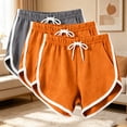 thumbnail image 2 of Raeneomay 3 Pack Women's Cotton Athletic Style Pajama Shorts, Soft Comfy Dolphin Hem Elastic Waist Drawstring Lounge Sleep Shorts with Pockets Plus Size Summer PJ, 2 of 7