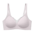 thumbnail image 2 of Amidoa Purple Bras for Women Pullover T-Shirt Wire-Free Solid Push-up Bra Brasiers Women XXL, 2 of 4