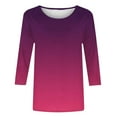 thumbnail image 5 of ZQUUVOU Women's Plus Size Tops Casual Print Round Neck 3/4 Sleeve T-Shirt Hot Pink (5XL), 5 of 5