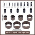 thumbnail image 3 of Juego de 22 piezas para perforar cuero (22 estilos y formas diferentes). Incluye estuche de almacenamiento y troqueles para cortar cuero., 3 of 6