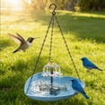 thumbnail image 1 of weibbin Outdoor Garden Solar Bird Bath with Hanging Heart Shaped Chain Love Design for Hummingbird Water Feature Plastic, 1 of 6