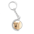 thumbnail image 1 of Sonrisa blanco perro mascota foto Giratorio, llavero anillo llavero, 1 of 3