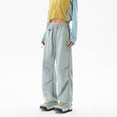 thumbnail image 2 of RUTAYY Women's Cargo Pants Baggy Solid Color with Zipper Pocket Casual Daily Wear Comfortable Breathable Travel Vacation Trousers, 2 of 4