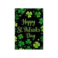 thumbnail image 3 of AZXY Happy St Patricks Day Welcome Shamrocks Garden Flag 12x18 Inch Double Sided, Green Clovers Black Background Outdoor Yard Farmhouse Decoration, 3 of 7