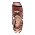 thumbnail image 3 of COLE HAAN Womens Brown Cushioned Ankle Strap Arch Support Reina Square Toe Stacked Heel Buckle Leather Dress Heeled Sandal 7 B, 3 of 4