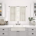 thumbnail image 4 of Clean Window Textured Slub Stripe Anti-Dust Allergy/Pet Friendly Sheer Cafe Curtain, 52" x 24" Kitchen Tier Pair, Linen, 4 of 5