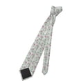 thumbnail image 7 of Zufioo Lilies Flowers Print Men's Silk Tie, Business Suit Tie - Anti-floating Buckle Design, Clothing Accessories Suitable for Business, Daily Life, Banquets, 7 of 7
