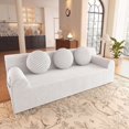 thumbnail image 2 of HOQBN Boneless Sofa Couch for Living Room,71" 3 Seater Sofa with Deep Seat Design and 3 Round Pillows,Comfy Corduroy Fabric Loveseat Couch,No Assembly,Cream White, 2 of 5