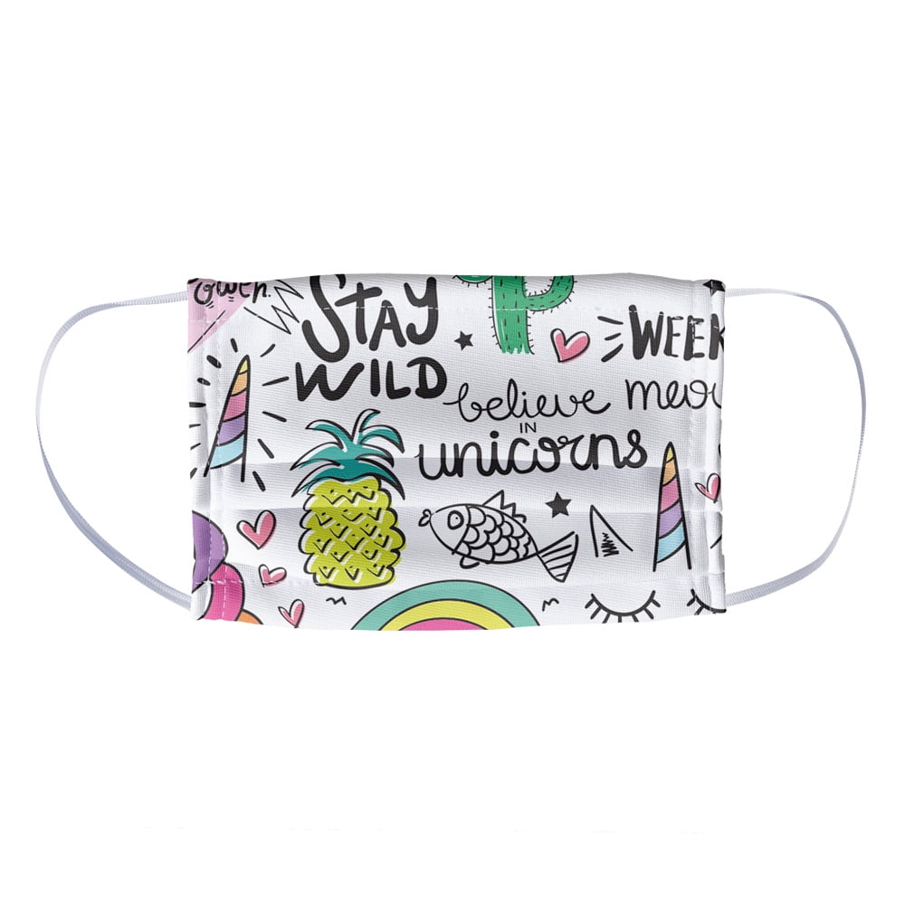 Weekend Fun Pattern 1-Ply Reusable Face Mask Covering, Kids