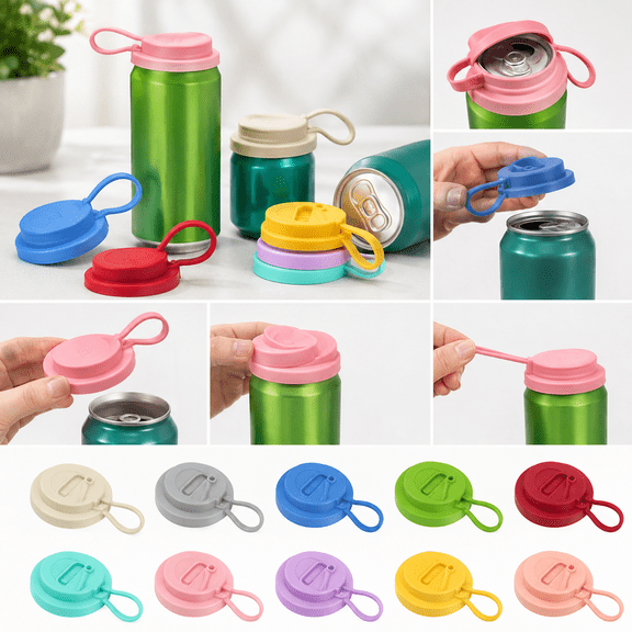 Silicone Can Lid Featuring Drinking Straw Design for Soda Cans, Reusable Beverage Cover for Outdoor Activities and Daily Drinks