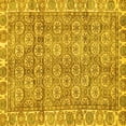 thumbnail image 1 of Ahgly Company Machine Washable Indoor Square Oriental Yellow Traditional Area Rugs, 6' Square, 1 of 4
