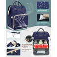 thumbnail image 5 of DEBUG Baby Diaper Bag with Changing Station, Baby Shower Gifts - 30L Dual-Use Baby Bag for Girl Boy Mom Dad with 16 Pockets - Travel Diaper Bag Backpack & Bassinet, D-Rings for Stroller, Navy Blue, 5 of 5