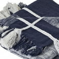 thumbnail image 3 of HomeRoots 516619 0.2 x 50 x 60 in. Blue & White Woven Cotton Checkered Throw Blanket, 3 of 4