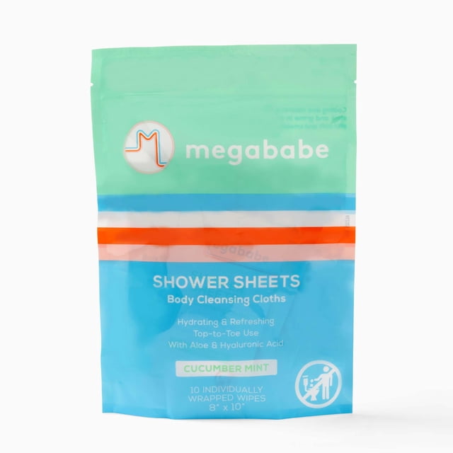 Toallas limpiadoras corporales Megababe Cumber Mint Shows