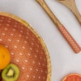 thumbnail image 2 of Salad Bowl or Wooden Bowls with Serving Tongs, Large Salad Bowls for Fruits, Cereal or Pasta, Large Mixing Bowl Set, Perfect Modern Gift, 12" D x 5" H, Mango Wood, Coral, 2 of 6