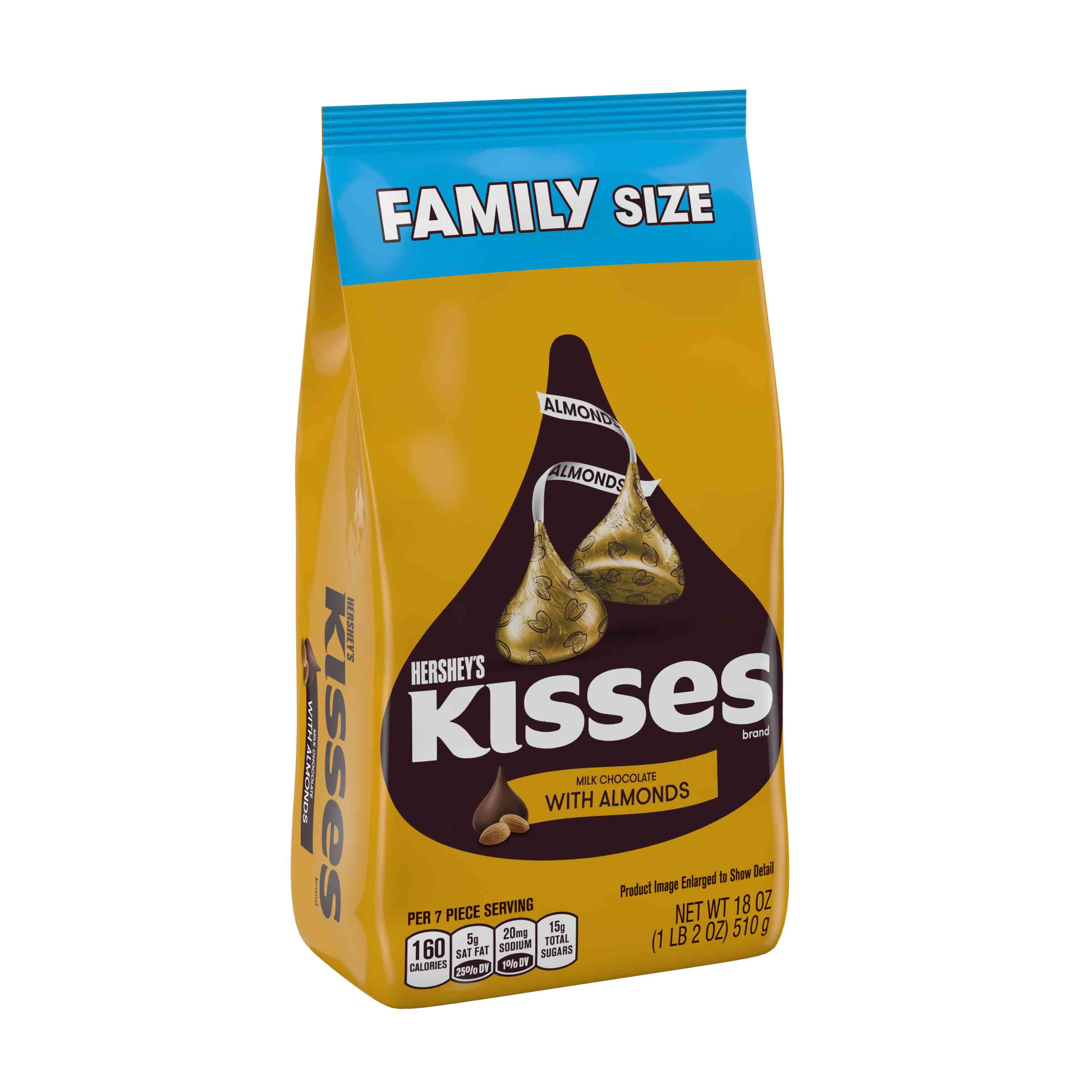 Hershey's, Kisses Milk Chocolate with Almonds Candy, 18 Oz. Walmart