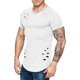 thumbnail image 3 of Camisetas de cuello redondo sueltas de color sólido rasgadas para hombre Camiseta de manga corta curvada ahuecada informal para hombre tholdsy FS7578-20, 3 of 4