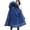 Blue, variant on Winter Women Jacket Furry Hood Long Sleeves Pockets Knee Length Plus Size Zipper And Button Closure Thick Plush Lining Cotton Coat Mid Length Windproof Warm Coat