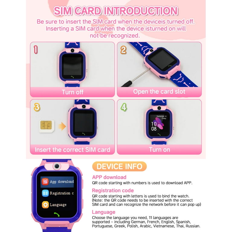 Waterproof Kids Smart Watch with GPS, SOS Call, Camera, Music