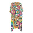 thumbnail image 3 of FKELYI Kimono Coverups for Women Soft Beach Cover Up Groovy Flower Skull Print Half Sleeve Summer Cardigan Bikini Cover Ups Resort Wear Casual Cruise Outfits, 3 of 6