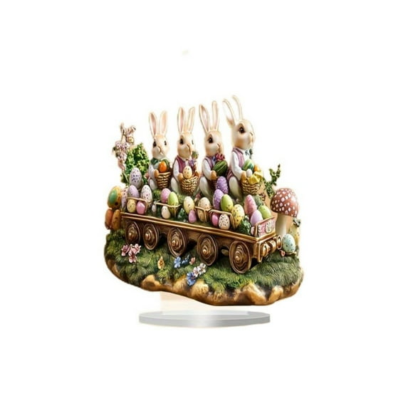 Lksixu Easter Decorations Mini Metal Desktop Model Decoration Easter Ornaments Spring Decor for Party Holiday