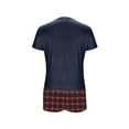 thumbnail image 4 of FAHXNVB Women's Pajama Set 2 Piece V Neck Short Sleeve Shirt with Plaid Boxer Shorts 2025 Summer Comfy Loose Pjs Lounge Sets, 4 of 5