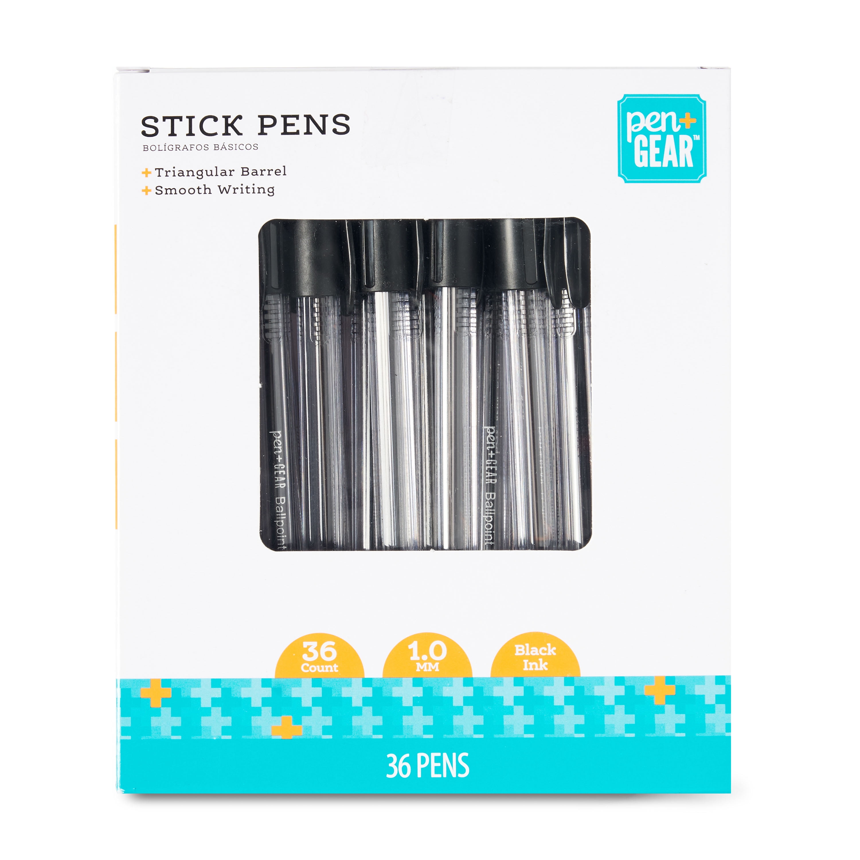 Pen+Gear Stick Pens, Black, 36 Count