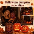 thumbnail image 4 of Glowing Hollow Plastic Pumpkin Halloween Decoration with LED Light, Lighted Scene Prop for Indoor Outdoor Fall Party Yard Display, 4 of 9